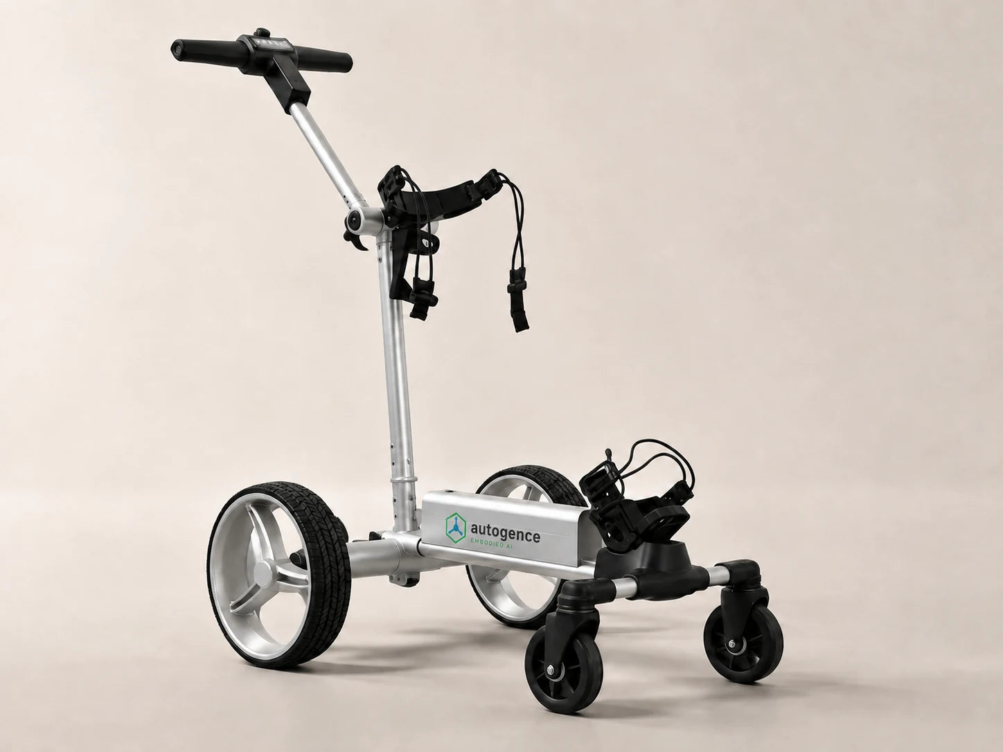 AutoGence electric golf caddie in a clean studio view